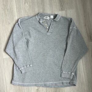 MENS GRY WAFFLE LONG SLEEVE CREW NECK SHIRT Size XL